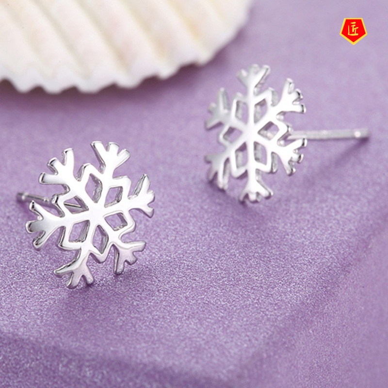 [Ready Stock]Classic Silver Snowflake Earrings