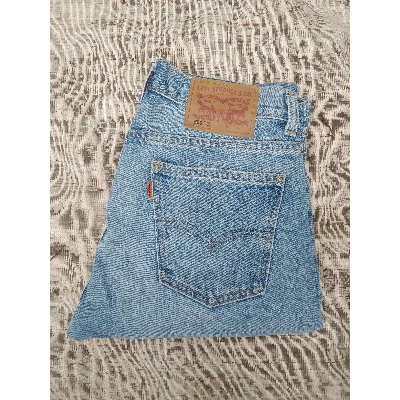 levis 505C crop ripped light bule wash size 30 second original