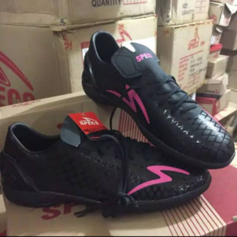 sepatu futsal specs accelerator exocet in black magentha
