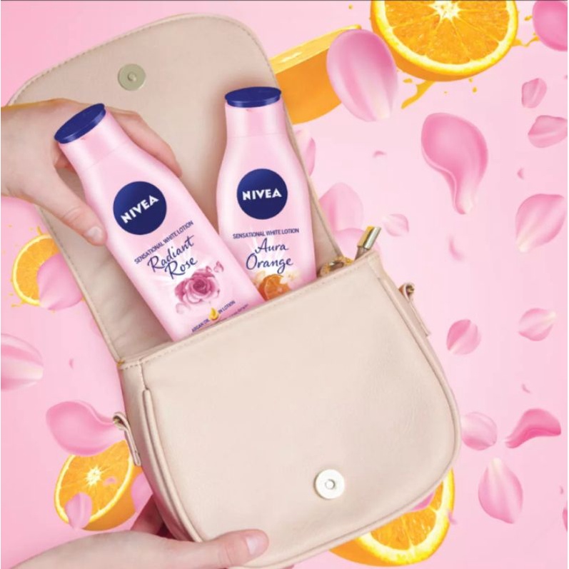 NIVEA Sensational White Body Lotion Aura Orange &amp; Radiant Rose 200ml