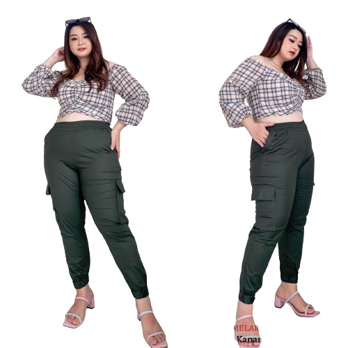 Joger Cargo Pant | Celana Wanita Baggy Joger Cargo STANDAR &amp; JUMBO