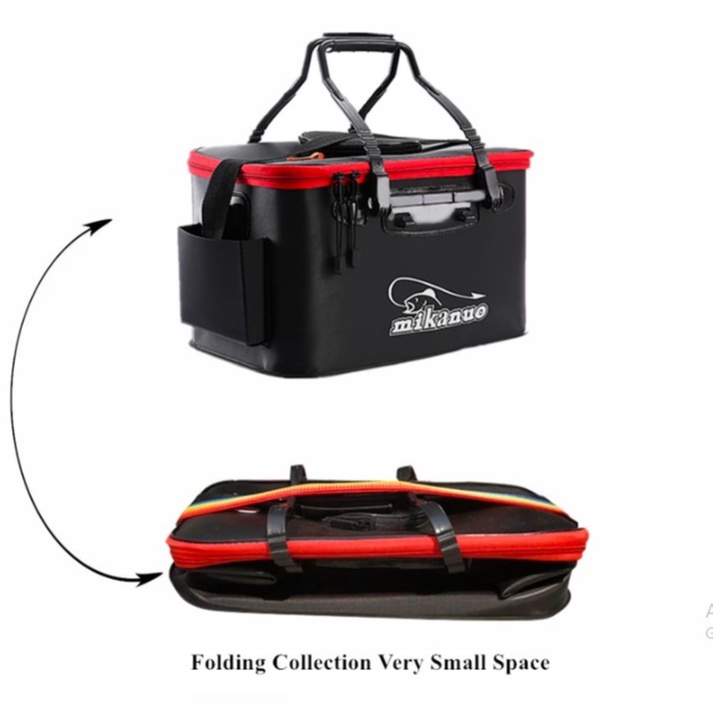 [Mikanuo] Box Ikan + Free Pompa Udara Folding Fishing Bag / Tas Memancing Portable Kotak Ikan + Pompa / Tool Box Peralatan Pancing Daido Besar Import Murah L1 - HPO959-4