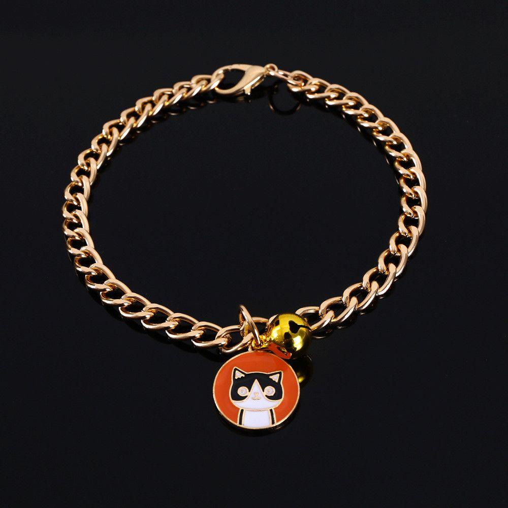 Suyo Kalung Anjing / Kucing Motif Kartun Dengan Rantai Emas