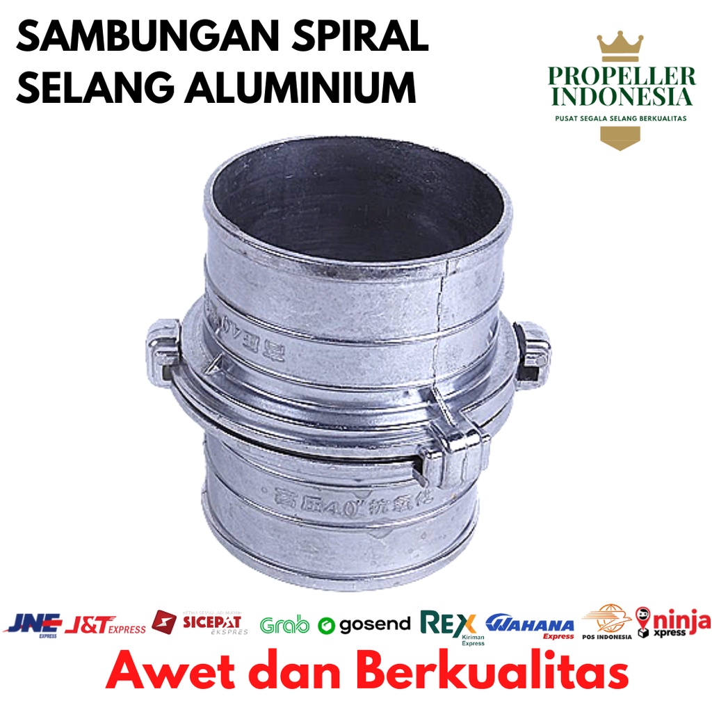 Sambungan Spiral Aluminium Selang Drip Selang Irigasi 2 - 4 Inch