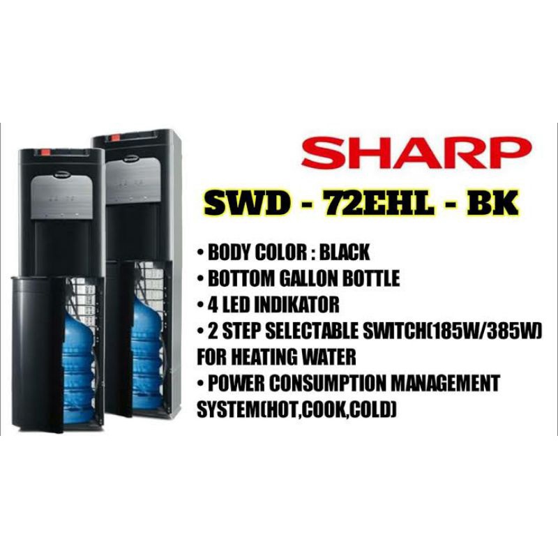 SHARP DISPENSER SWD-72EHL-BK GALON BAWAH DISPENSER SHARP SWD-72EHL-BK