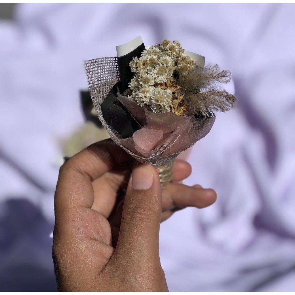 Mini Bouquet Buket Kecil Bunga Kering Murah Additional Bunga Kering Kecil