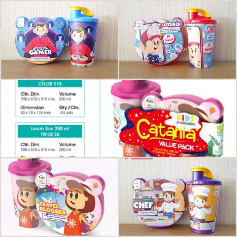 Catania Set Biggy Home/ Tempat bekal Makan Minum murah/ souvenir ulang tahun anak