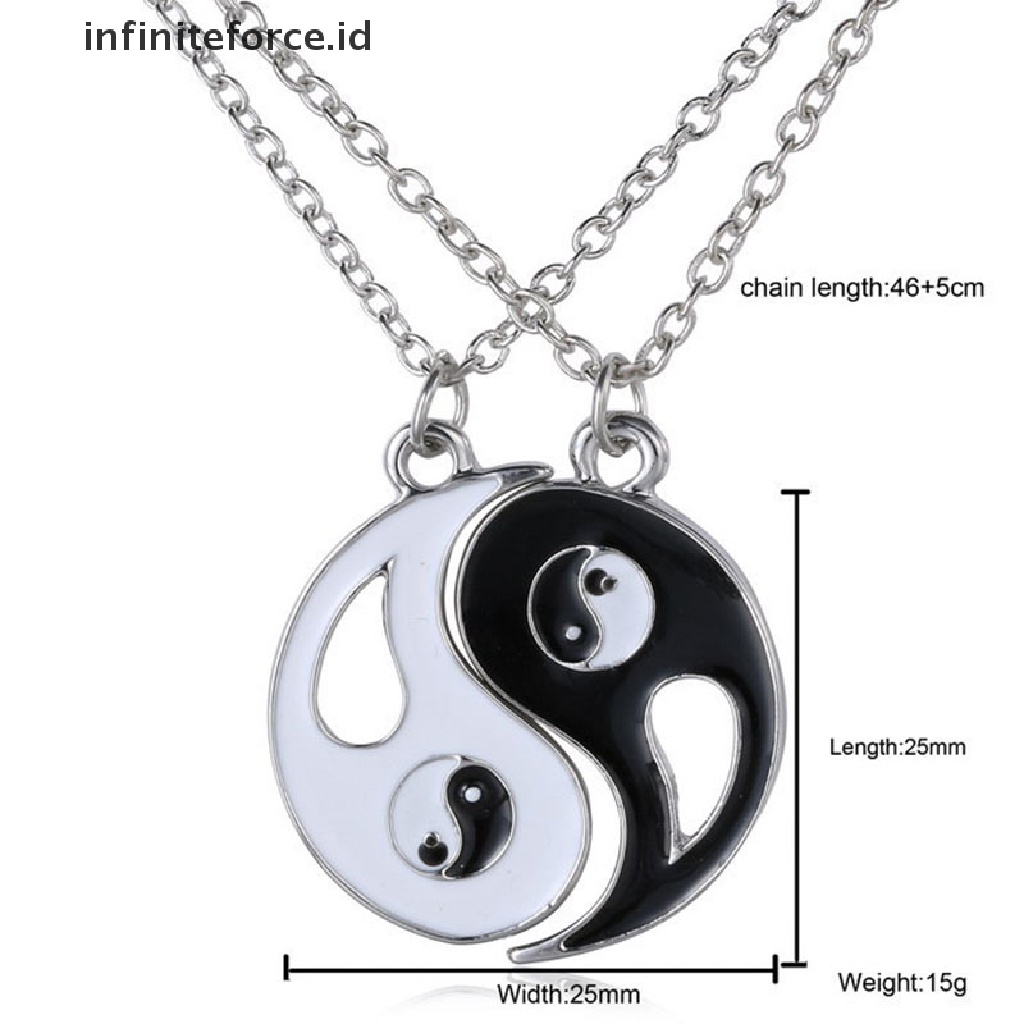 (Infiniteforce.Id) 2pcs / Set Kaos T-Shirt Lengan Pendek Motif Yin Yang Hitam Putih Untuk Pasangan / Pria / Wanita