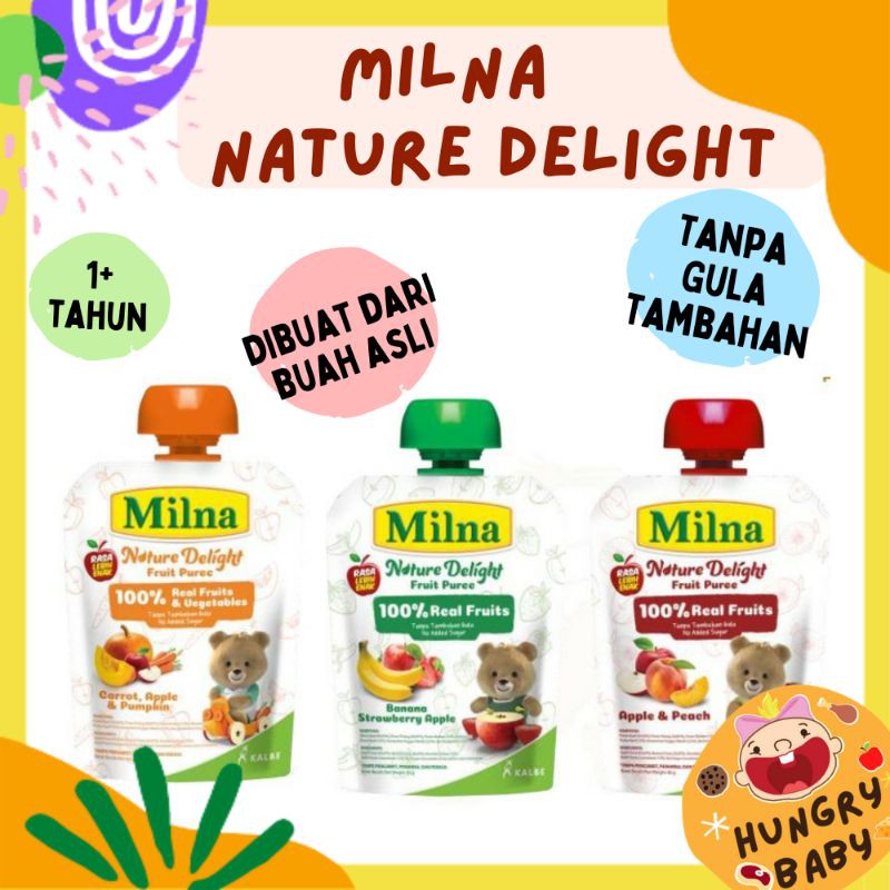 Milna Nature Delight 80 gram / Makanan Fruit Puree Bayi 1 tahun+ 80 g