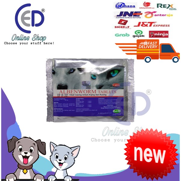 OBAT CACING ANJING &amp; KUCING ALBERNWORM TABLET