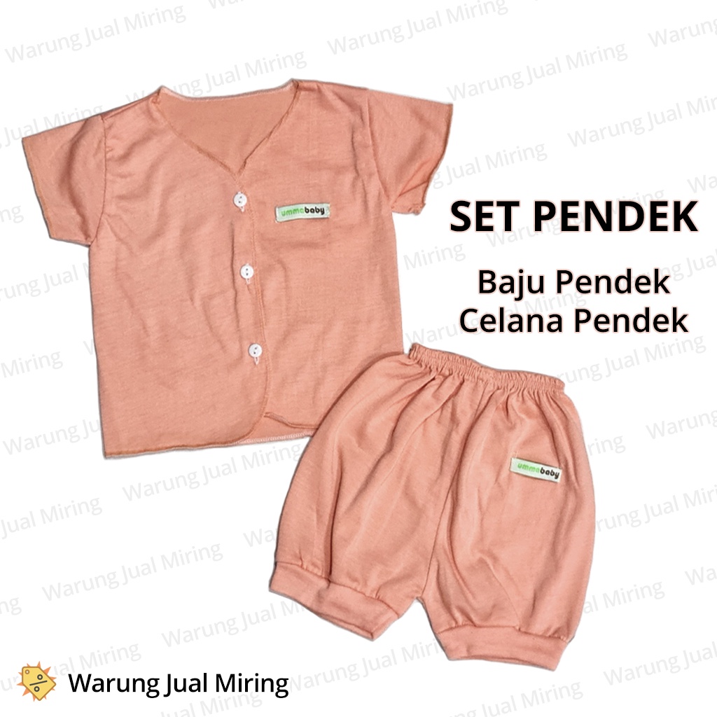 Setelan Bayi UMMA 0-3 Bulan Set Baju Kaos Celana Buntung Kutung Kutang Pop Pendek Panjang Katun Pakaian Tidur SNI Laki Perempuan Cowok Cewek Cowo Cewe Baby Lahiran Baru Lahir Newborn New Born Pakaian Adem Tipis Murah Unisex Polos Umur Usia Tahun 1 2 4 5 6