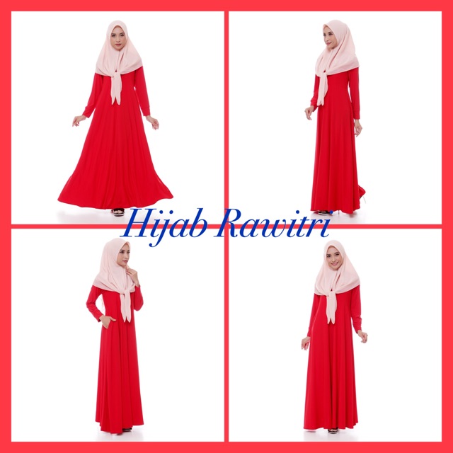 Gamis Jersey Polos Merah Cabe