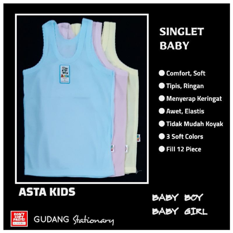 3pc asta_ singlet anak ASTA murah berkualitas / kaos dalam Asta / kaos kutang anak asta