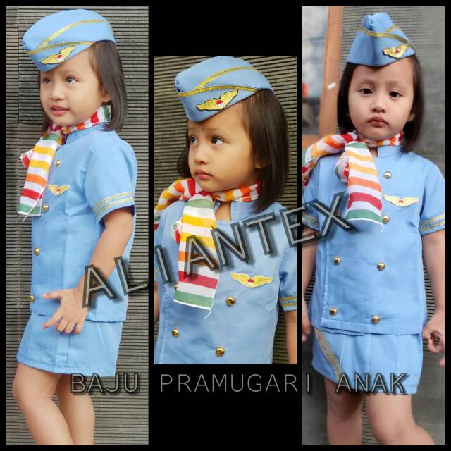 BAJU PRAMUGARI ANAK /KOSTUM ANAK / BAJU PROFESI ANAK / LENGAN PENDEK