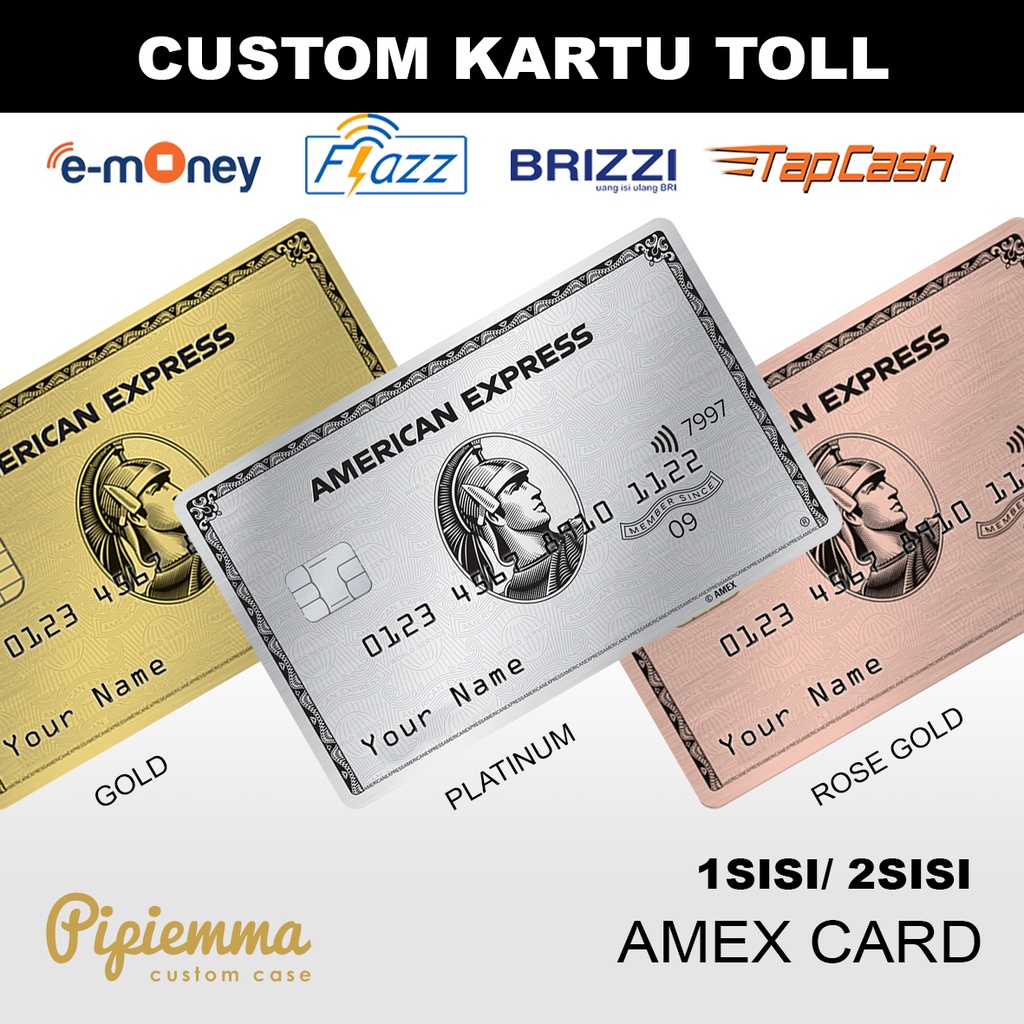 Kartu Toll Custom AMEX CARD Emoney Mandiri Flazz gen2 NFC Brizzi Tapcash BNI