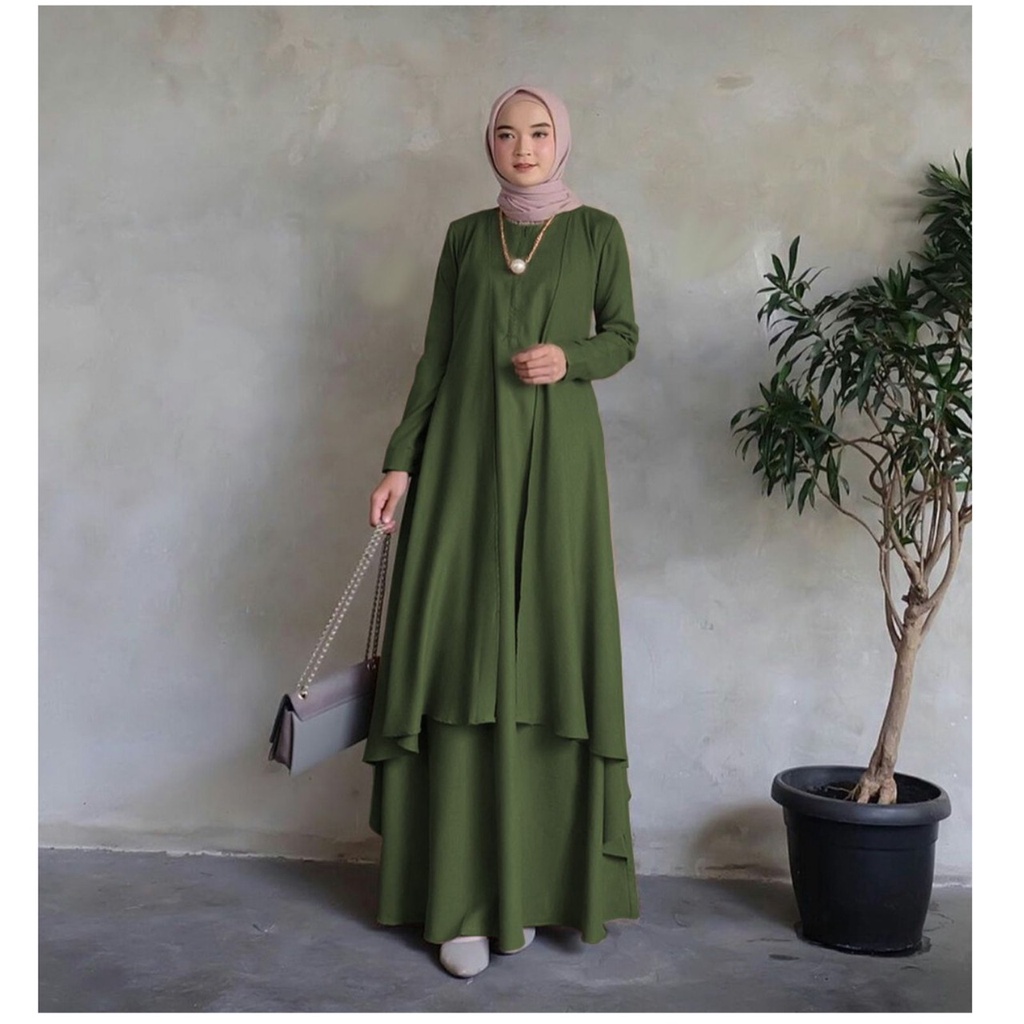 GAMIS ALUNA  MAXY /Dress Muslim bahan moscrepe