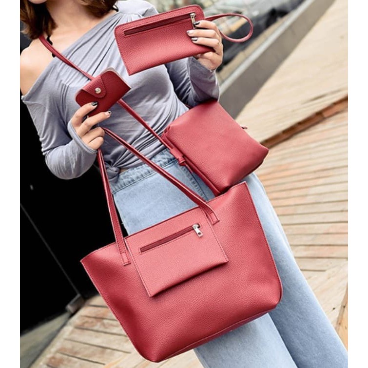 4in1 Tas IMPOR Wanita Tassel #13 Slempang Korea Fashion Batam Womens bag Cewe Kulit Selempang