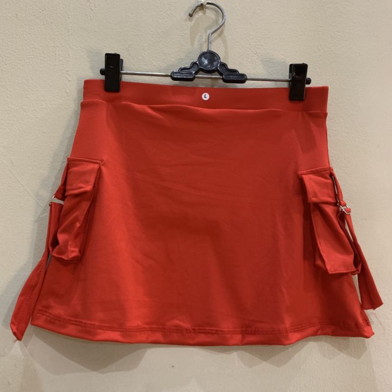 rok senam kantong samping ukuran M L XL XXL-Merah