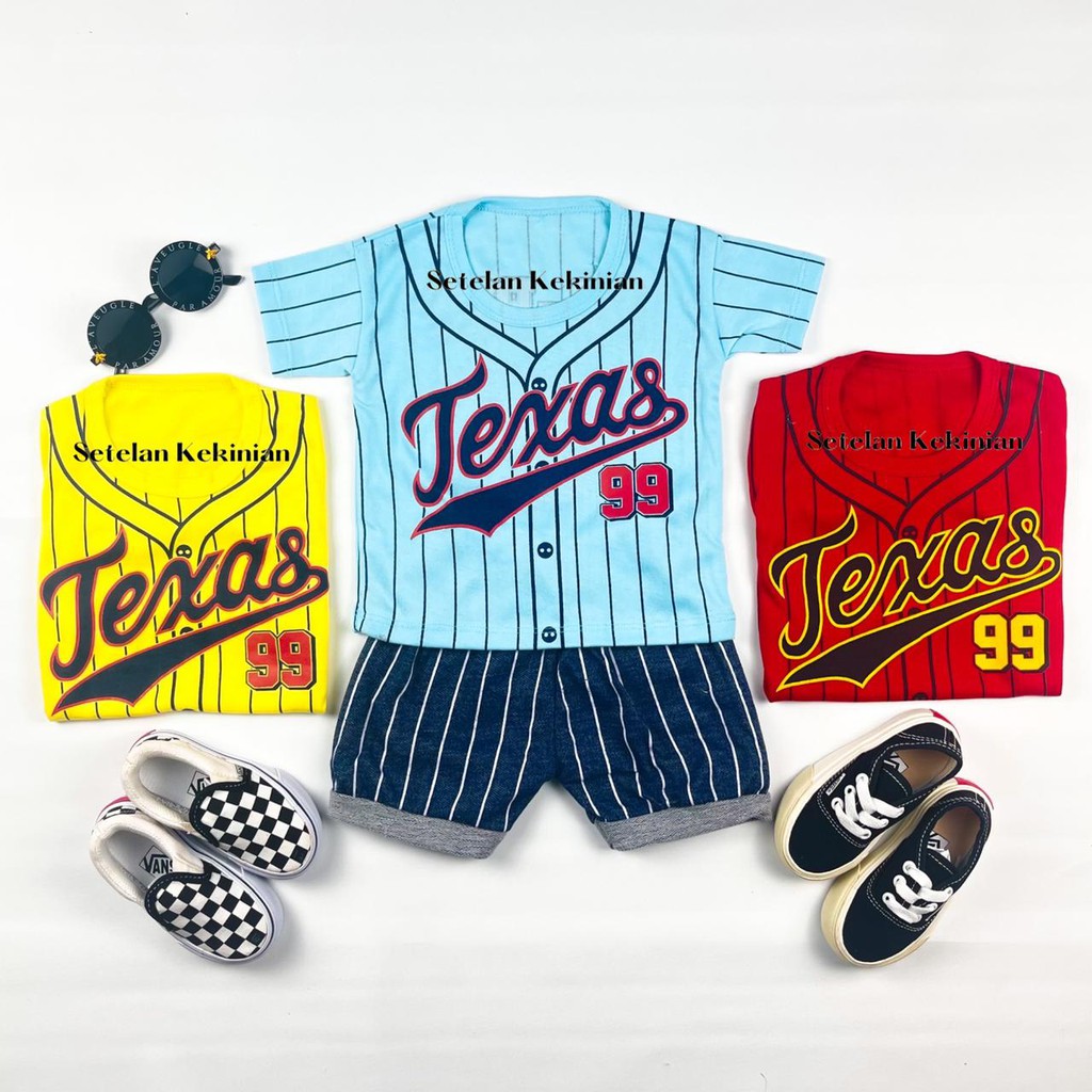 [SK] Baju Bayi Ecer Kasual Setelan Anak Murah Grosir Set Baby Boy Kekinian 6_12bln Baseball Keren