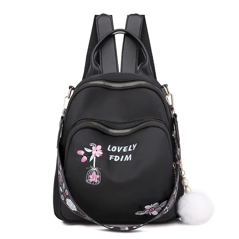 TAS HAPPY GT1648 tas ransel wanita motif flower tas import 1kg bisa 2 tas