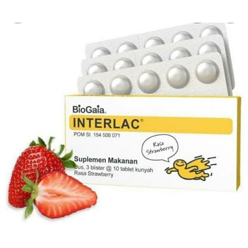 

INTERLAC RASA STAWBERRY TABLET KUNYAH ISI 30 TABLET/BELI 3 BOX BISA NEGO