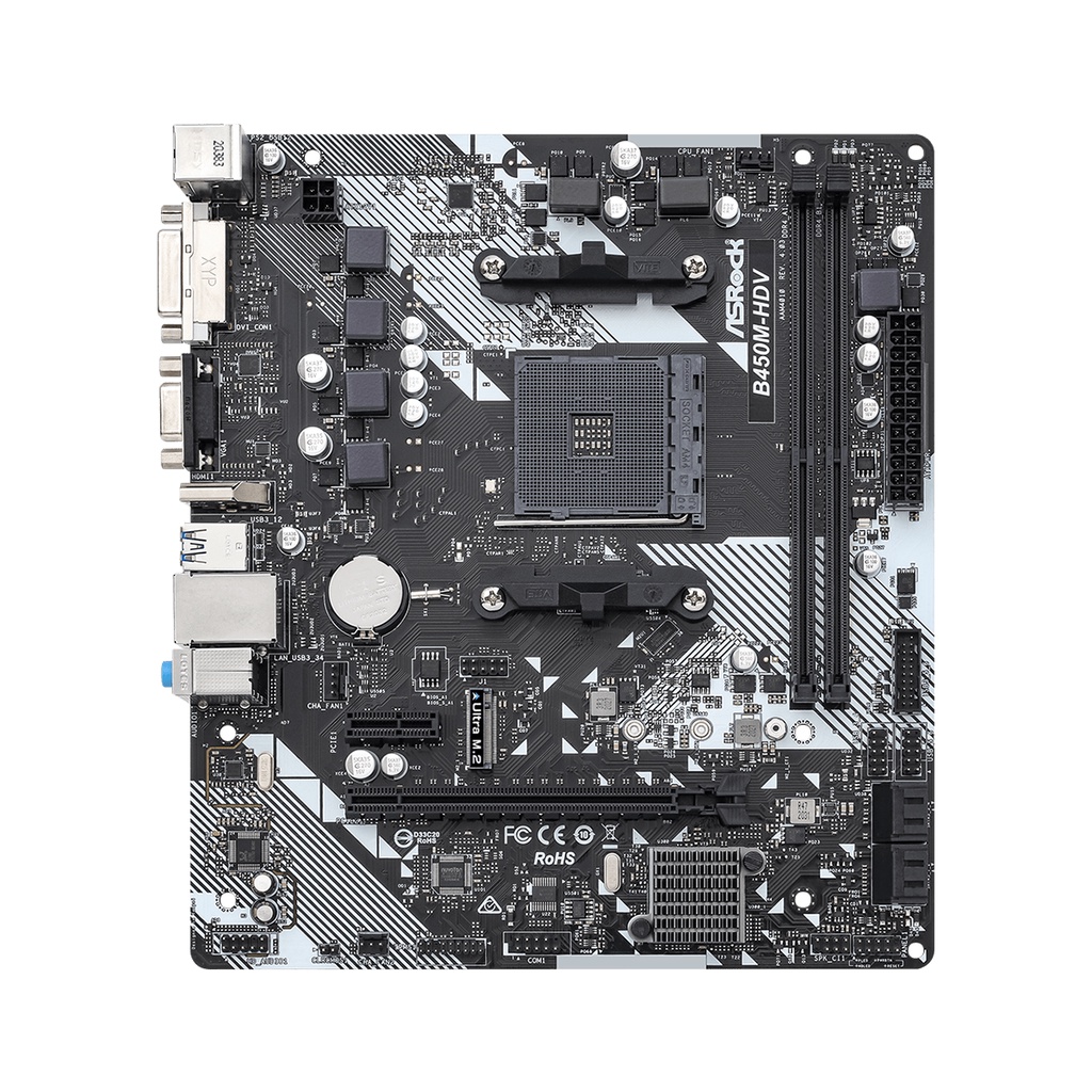 ASROCK B450M-HDV R4.0 mATX AM4 MOTHERBOARD AMD