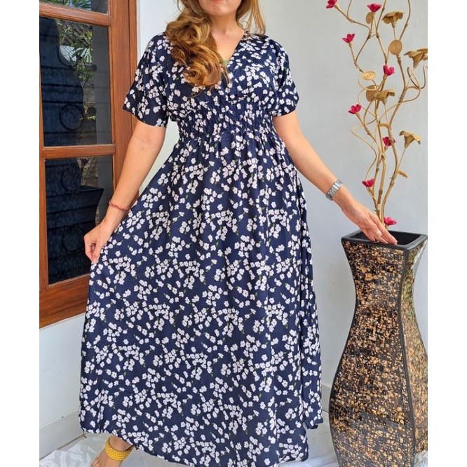 DRESS MOZA LENGAN PENDEK