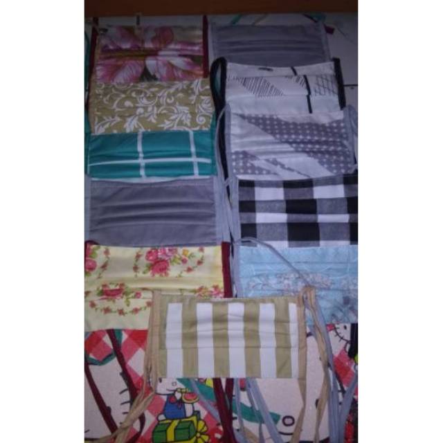 Masker 2 Lapis / Masker Kain Tali Sambung / Masker kain Tali Putus / Masker Kain Hijab