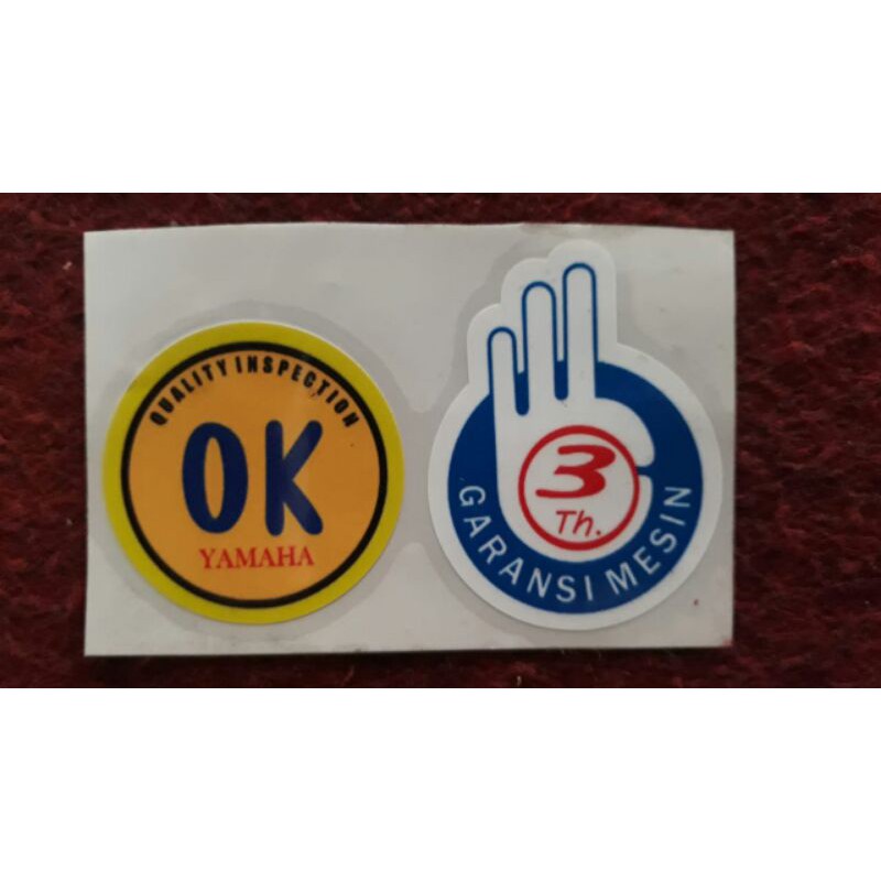 stiker  garansi 3 tahun yamaha