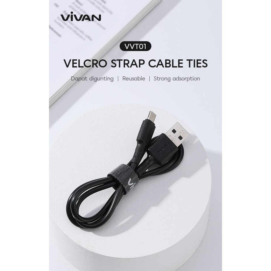 Vivan VVT01 Velcro Strap Cable Ties 13cm / Pengikat Kabel (1 Pack isi 20)