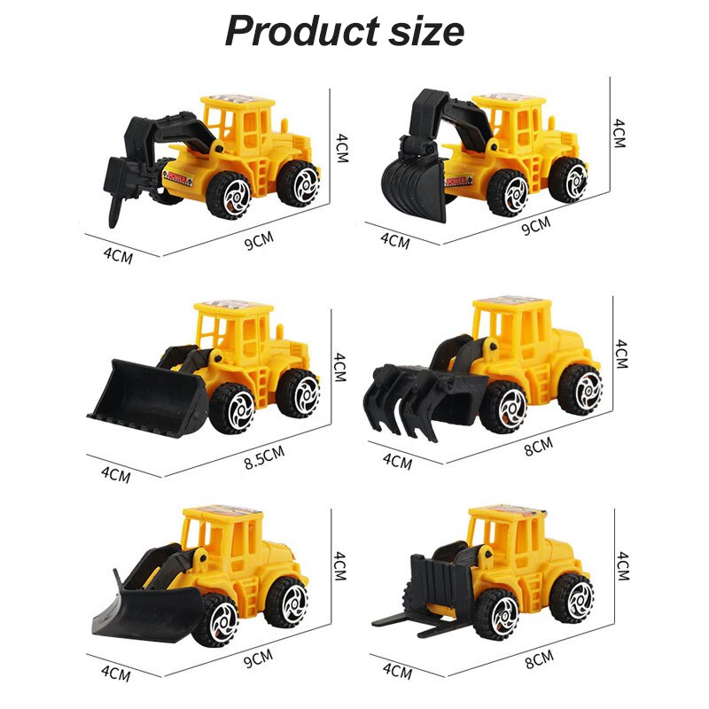 6pcs / Set Mainan Topper Kue Cupcake Bentuk Excavator Untuk Dekorasi Pesta Ulang Tahun Anak