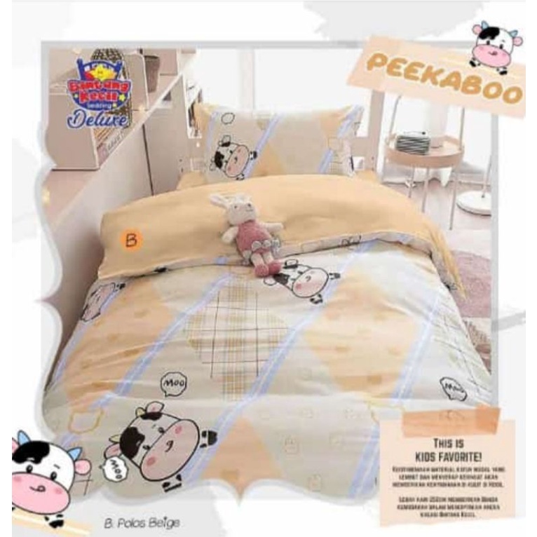 seprei motif panda hijau  ukuran 180x200T20 bahan katun lokal