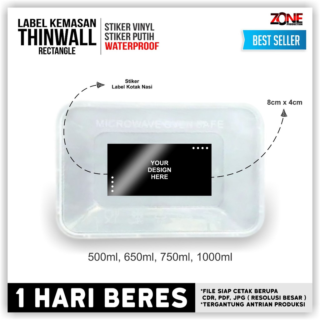 

CETAK LABEL KEMASAN THINWALL / STIKER KEMASAN / STICKER LABEL VINYL / WATERROOF