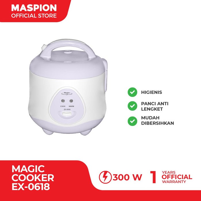 MASPION Magic Cooker 0,8 Liter / Rice Cooker 3in1 0,8 Liter EX 0618 - Garansi Resmi 1 Tahun