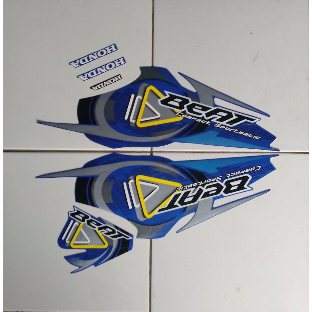 stiker striping motor honda beat karbu 2010 biru