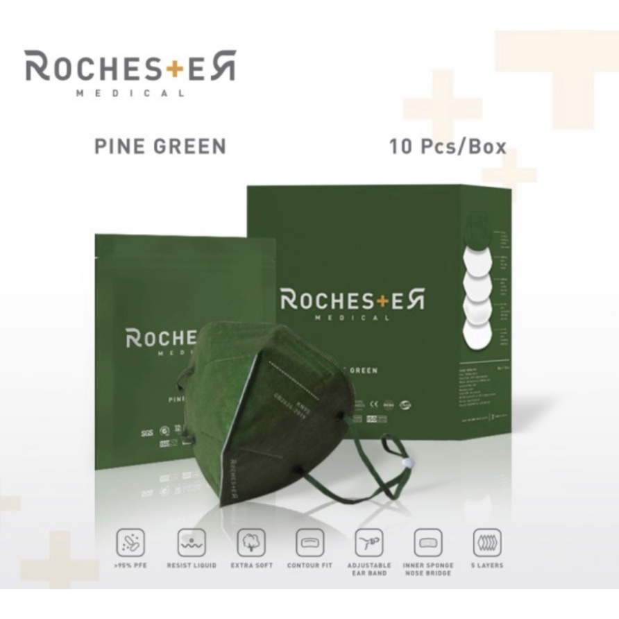 Rochester Mask in PINE GREEN - Masker KN95 Premium