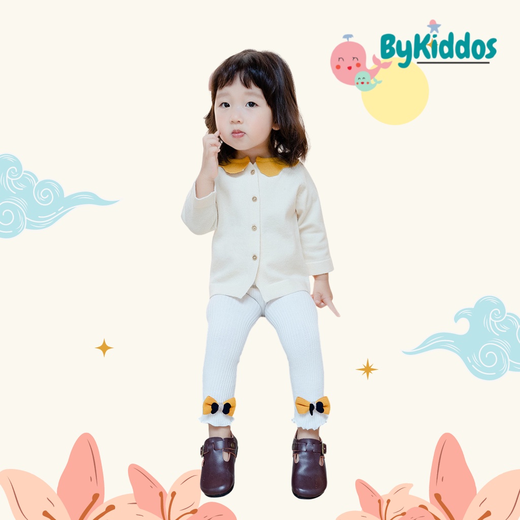 ByKiddos - Celana Legging Anak Perempuan Import / Legging Bergaris Vertical Anak Perempuan Motif Pita