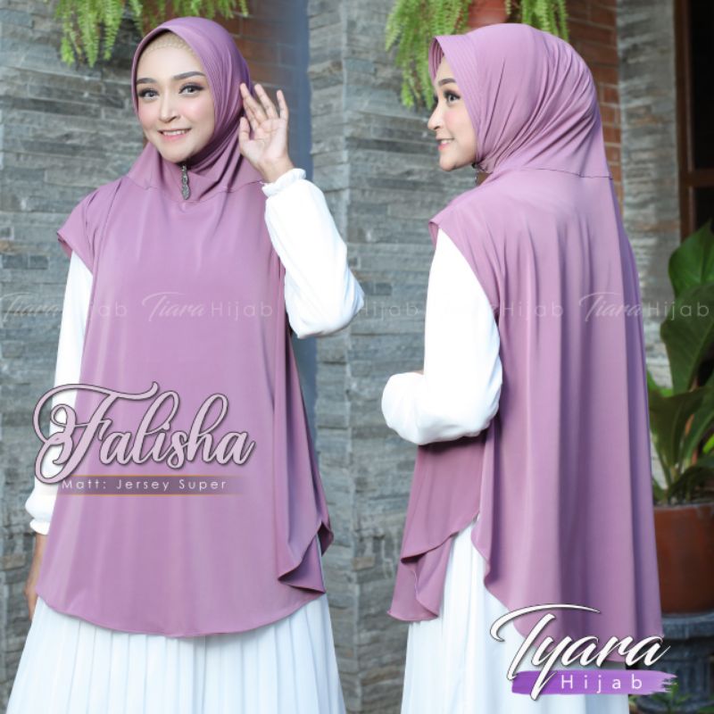 Khimar Hijab Olahraga Syari Lengan bolong Falisha Jersey Ori Tyara