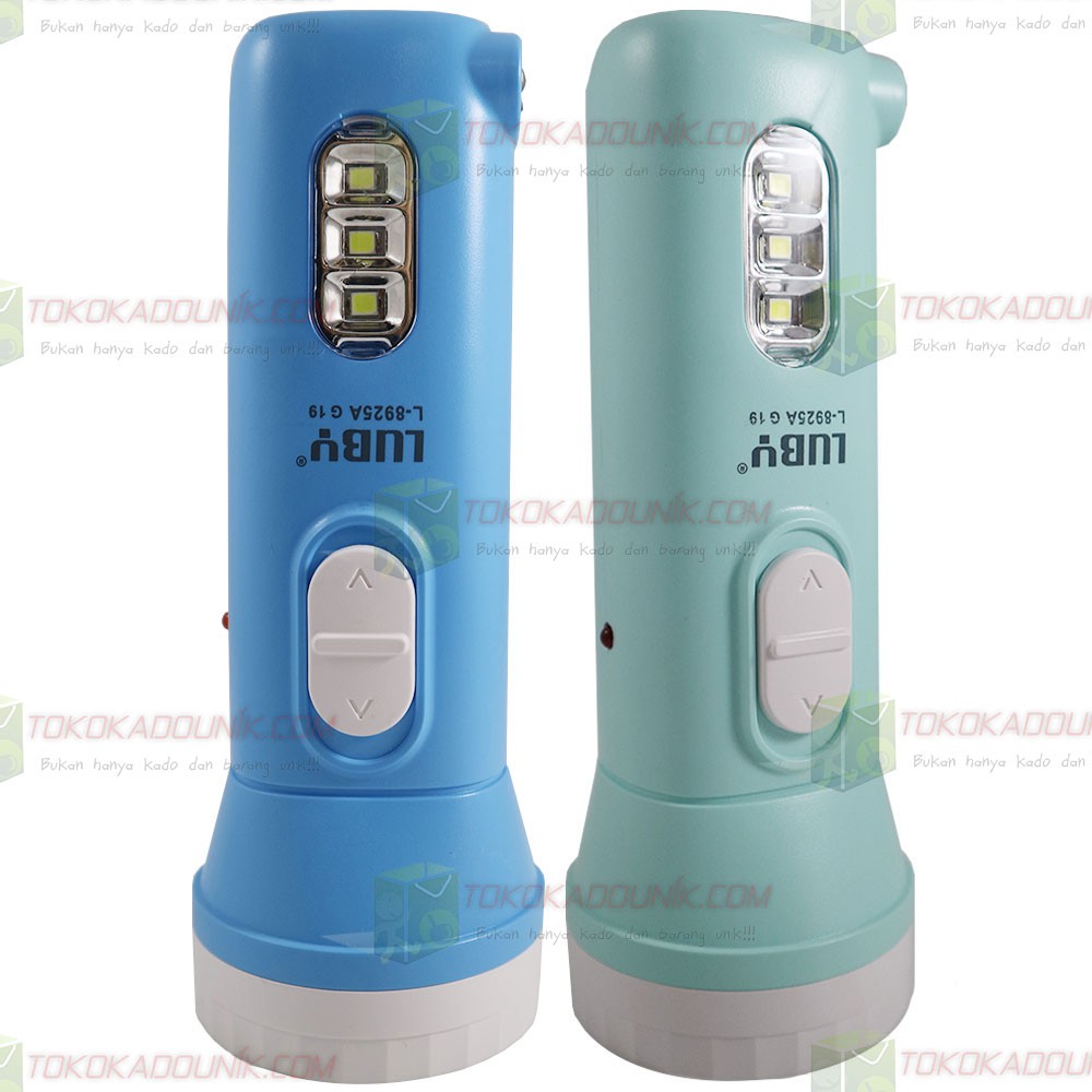 Senter Cas Emergency 1 Lampu Senter 3 Lampu LED Body LUBY L-8925A