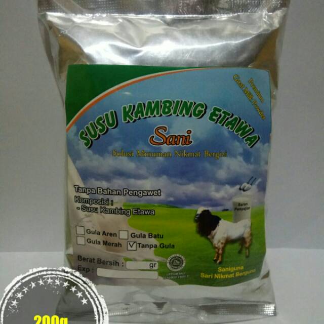 Susu Kambing Bubuk Tanpa Gula 200g Kemasan Foil Shopee Indonesia