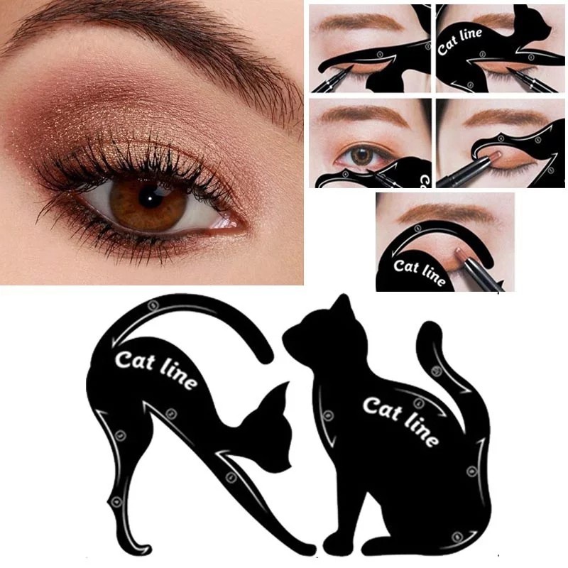 CETAKAN ALIS DAN EYELINER RAPI EYEBROWN TEMPLATE CAT