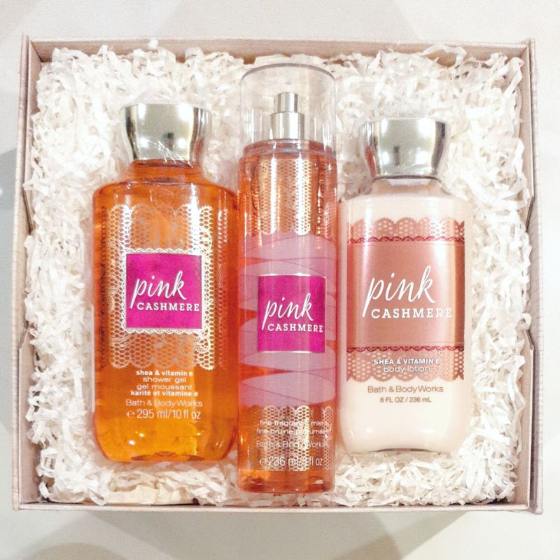 BBW PINK CASHMERE GIFT SET PAKET BATH &amp; BODY WORKS