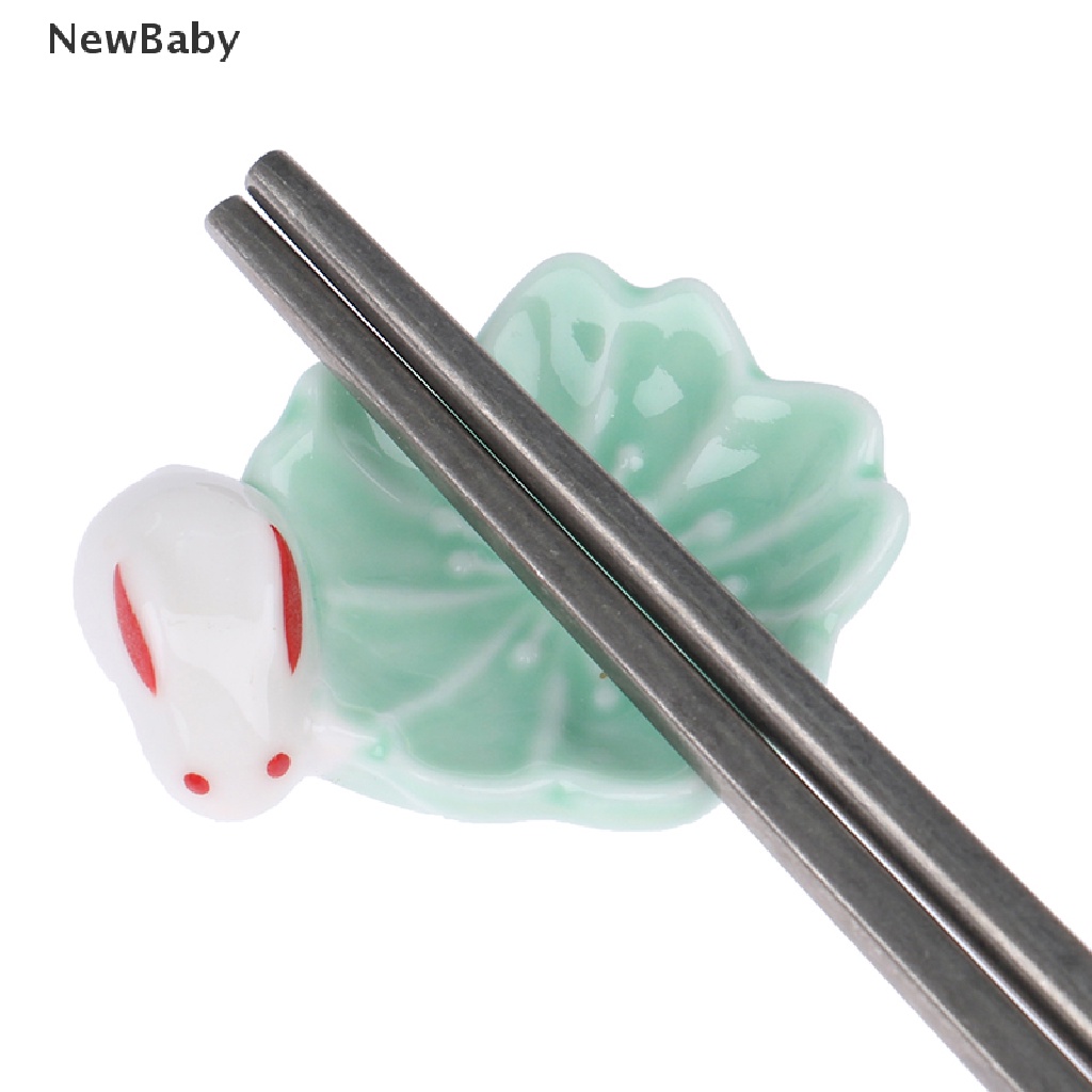 Newbaby 1pc Stand Holder Sumpit / Pen Bentuk Kelinci Bahan Keramik