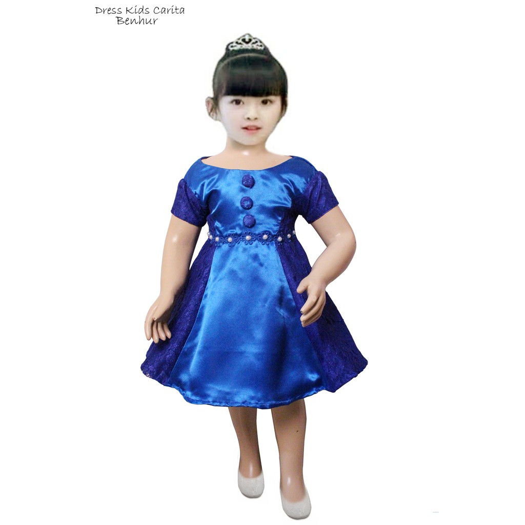 Dress Kids Carita 333/ Baju Brukat Anak Bayi Perempuan Elegant/Gaun Pesta Anak Bayi Balita Murah