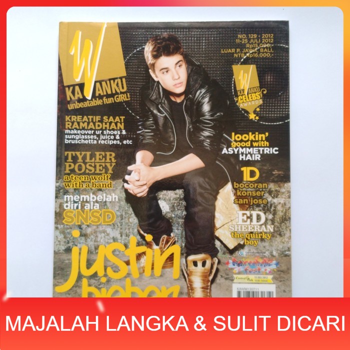 Majalah KAWANKU No.129 Jul 2012 Cover JUSTIN BIEBER Langka