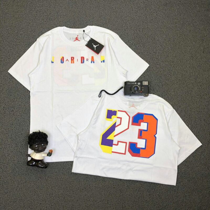 KAOS JORDAN 23 RAINBOW | BAJU AIR JORDAN | T-SHIRT AIR JORDAN FULL TAG & LABEL