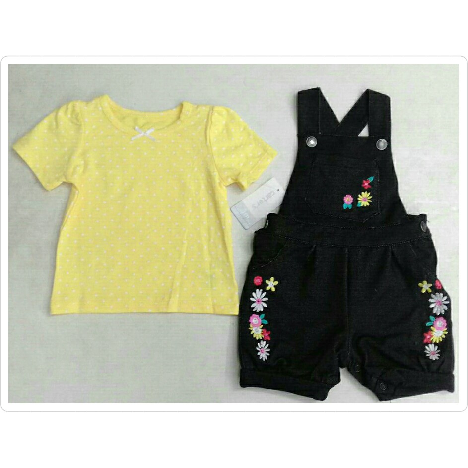 Setelan Bayi Overall Baby Girls Sz 6 M kaos Jumper over all baju monyet lucu set yellow