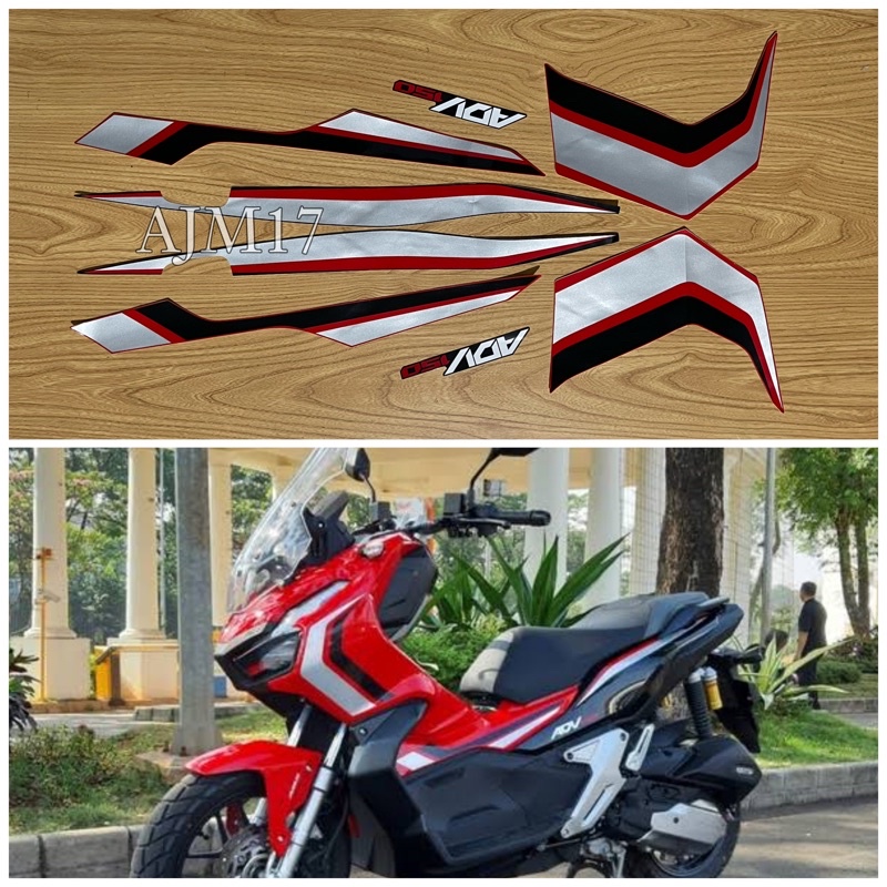 STIKER STRIPING MOTOR HONDA ADV 2019 MERAH