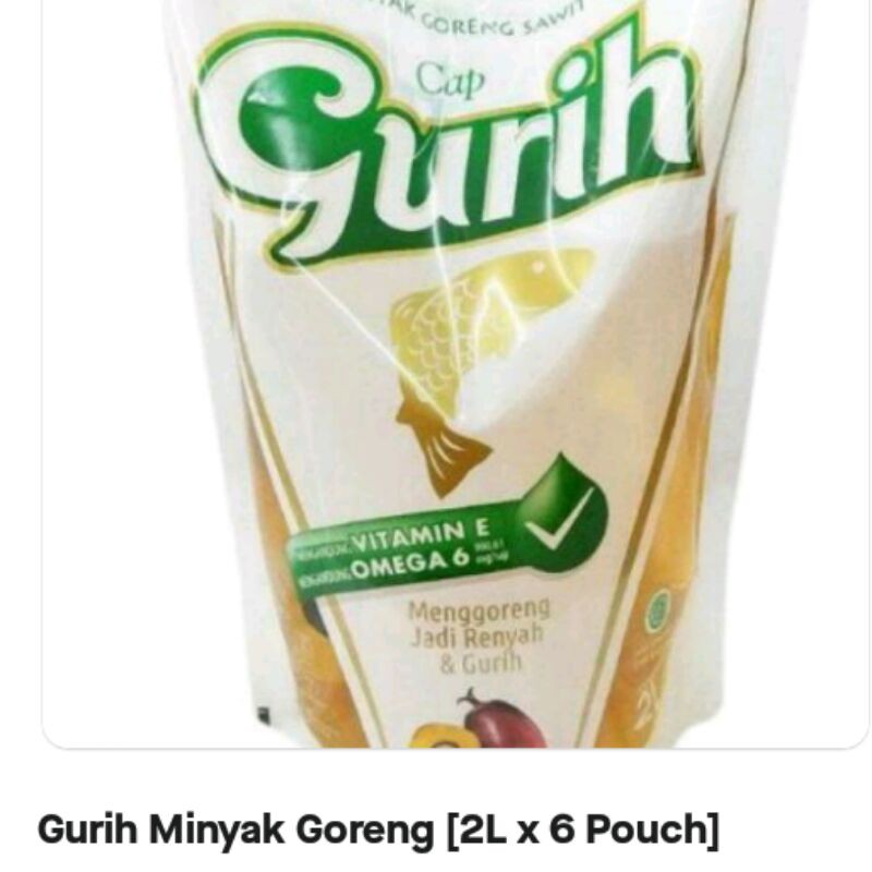 

MINYAK GORENG GURIH 2 L (1 KARTON 6 POUCH) *N*