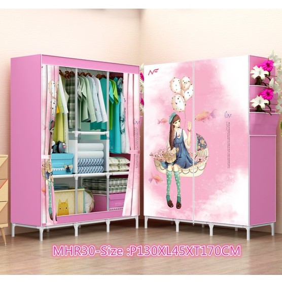 PINKLOVE Lemari pakaian ukuran besar JUMBO / Lemari Baju ukuran besar / Lemari Pakaian ukuran Jumbo